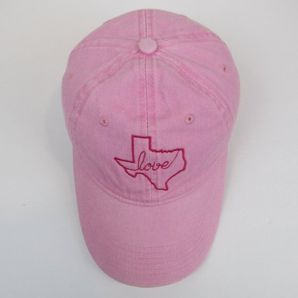 Texas Love Cap Pink Embroidered Women's Adjustable One Size Ben Kaufman - Picture 6 of 10